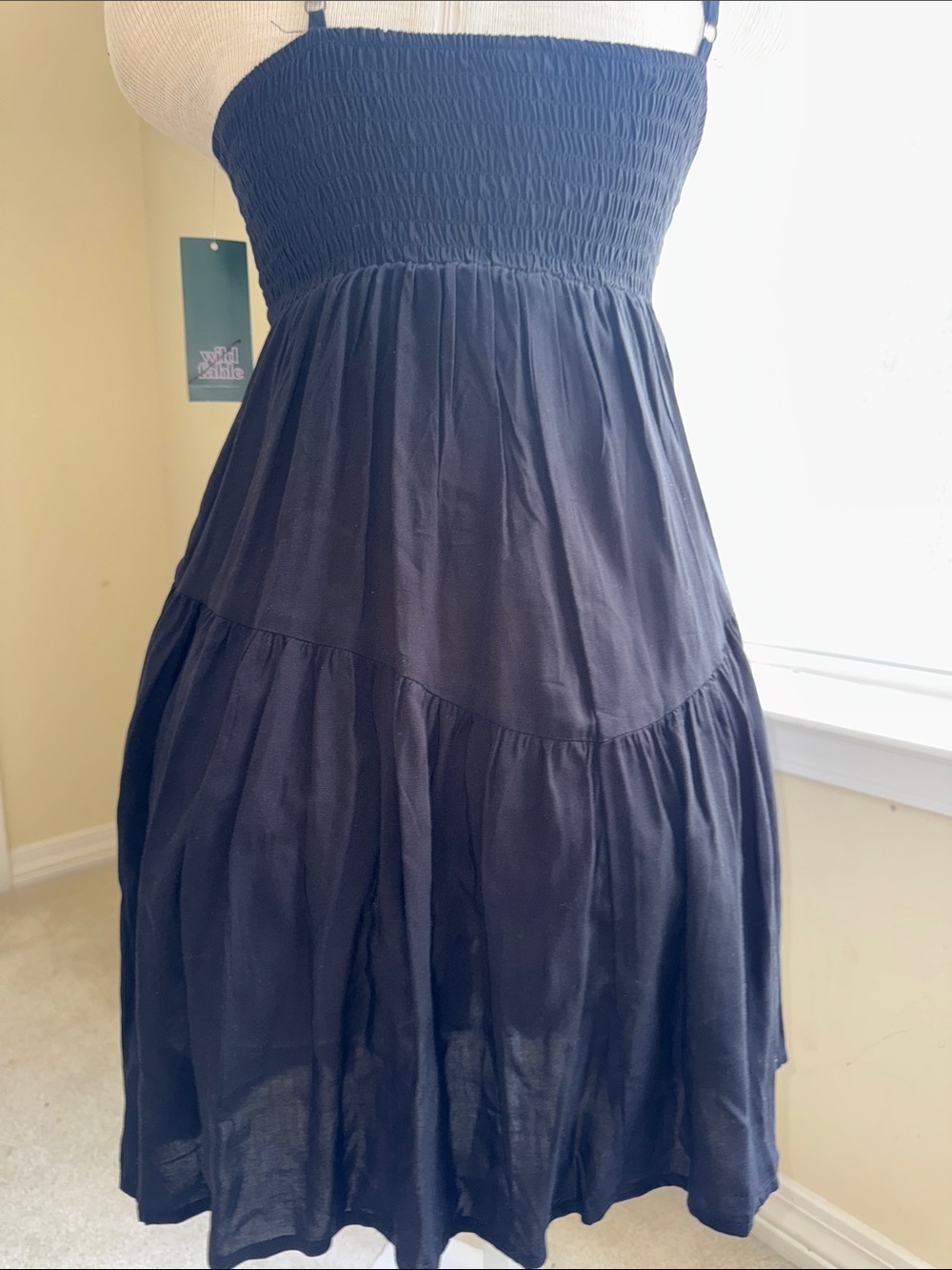wild fable Navy Spaghetti-Strap Tiered Mini Dress - Picture 4 of 5